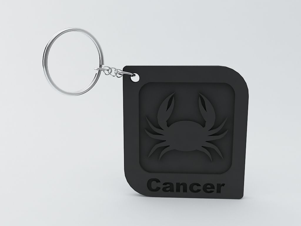 Cancer Zodiac keychain Model 3D print model_3
