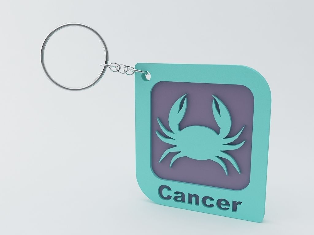 Cancer Zodiac keychain Model 3D print model_1