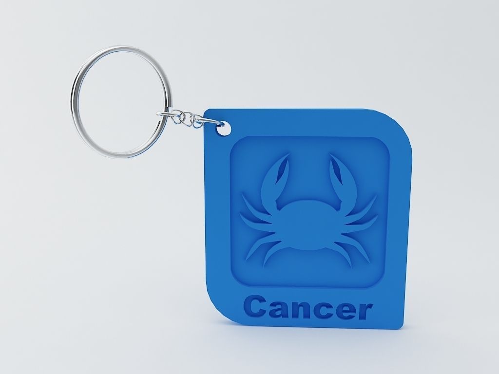 Cancer Zodiac keychain Model 3D print model_4