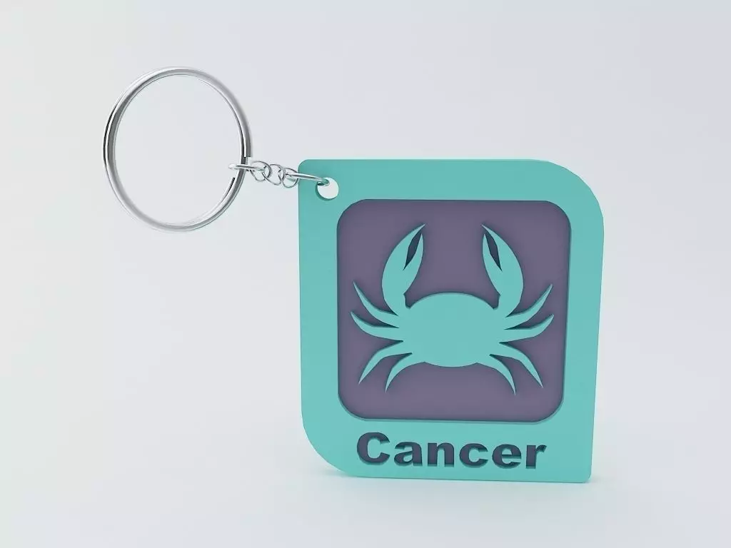 Cancer Zodiac keychain Model 3D print model_0