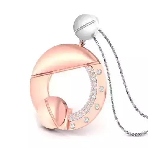 Round Rose Gold Pendant With Diamonds 4