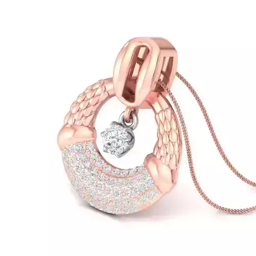 Round Rose Gold Pendant With Diamonds 5