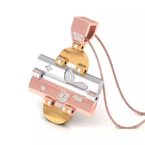 3 Metal Pendant With Diamonds 3D print model