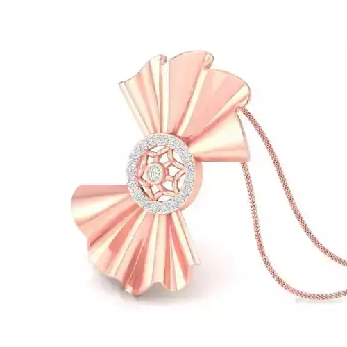 Tie Shaped Rose Gold Pendant