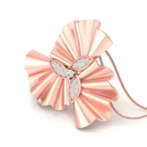 Flower Shaped Rose Gold Pendant