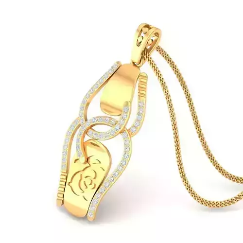 Golden Pendant With Diamonds 3D print model