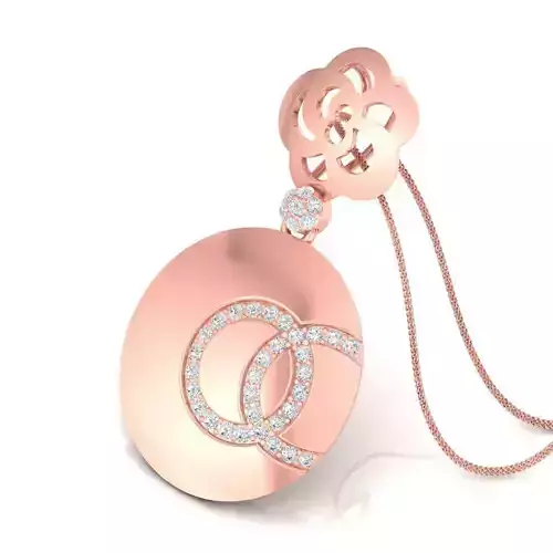 Round Rose Gold Pendant With Diamonds 7