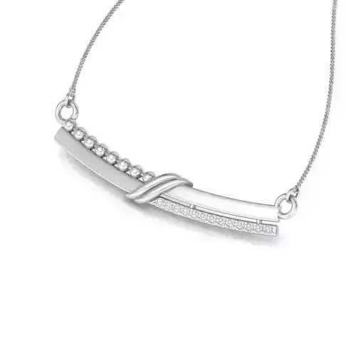 Silver Necklace With Diamonds
