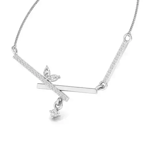 Silver Necklace With Diamonds 1