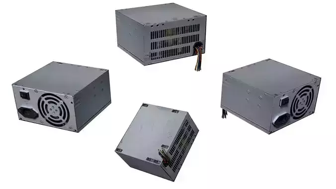 PSU Power Supply Electronic Module Computer Machinery Steel PC Low-poly 3D model