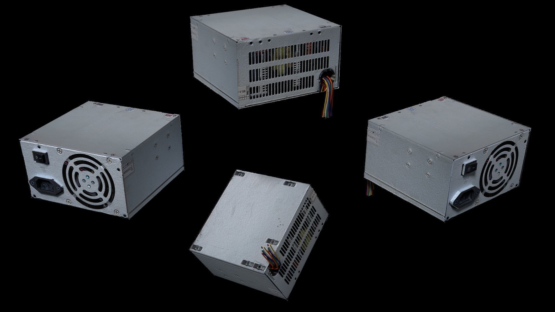 PSU Power Supply Electronic Module Computer Machinery Steel PC Low-poly 3D model_5