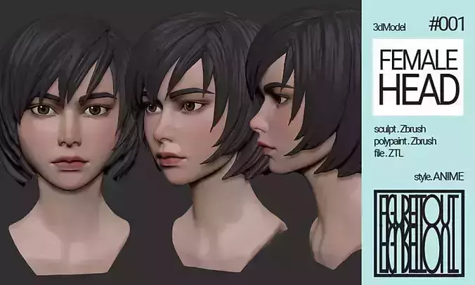 Female Anime Head 1