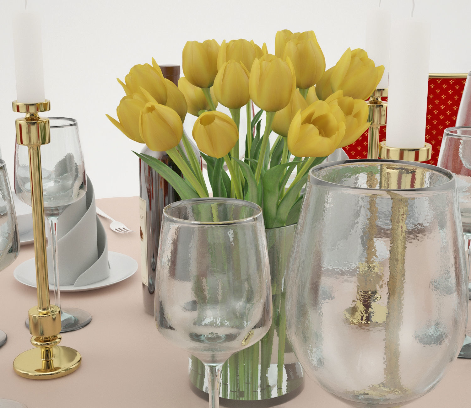 banquet table 6 3D model_1