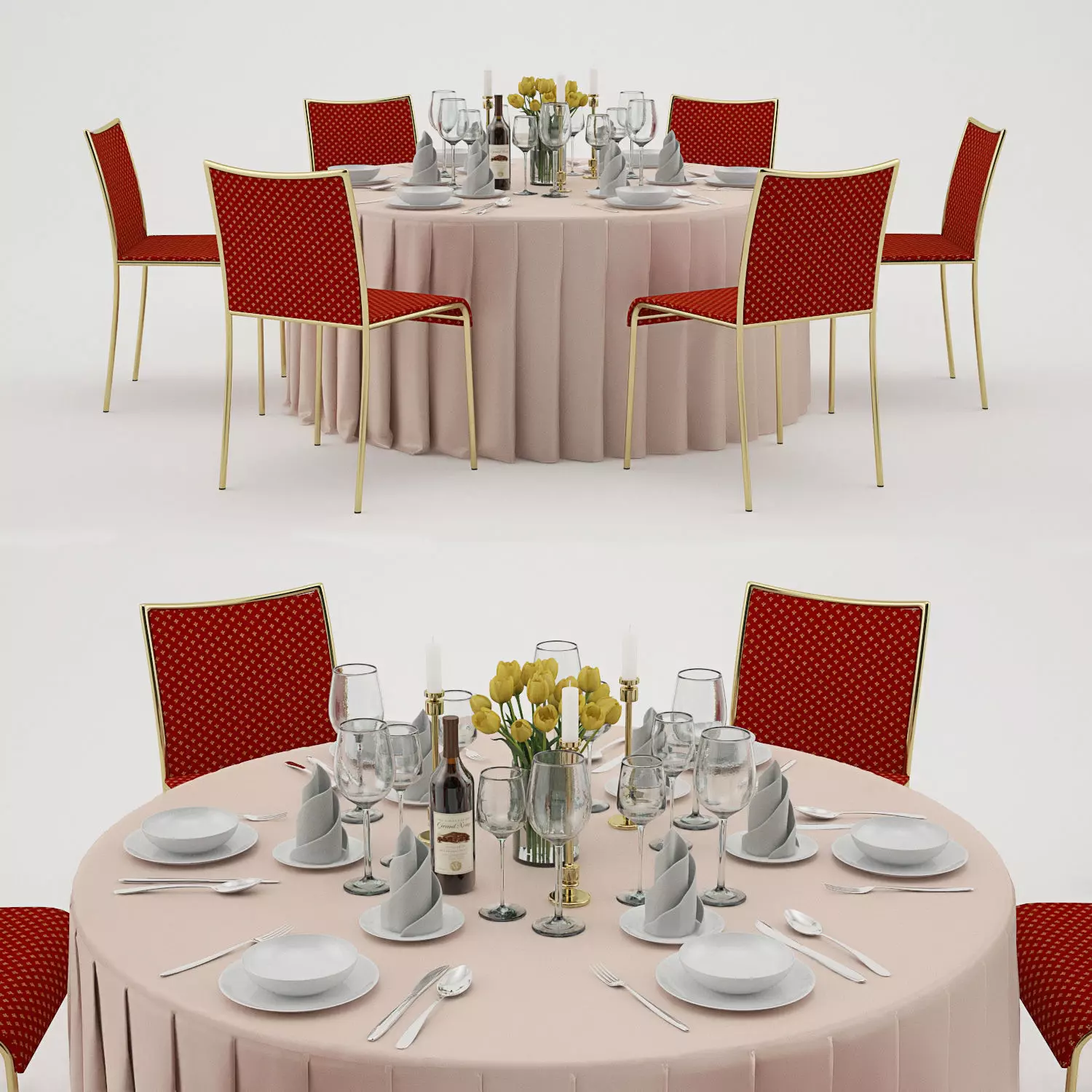 banquet table 6 3D model_0