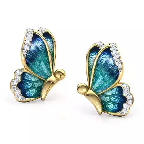 Blue Butterfly Earring