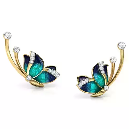 Flitter Blue Butterfly Earring