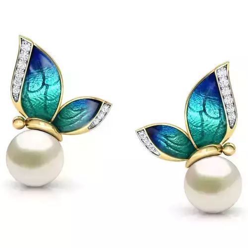 Perched Butterfly Earring