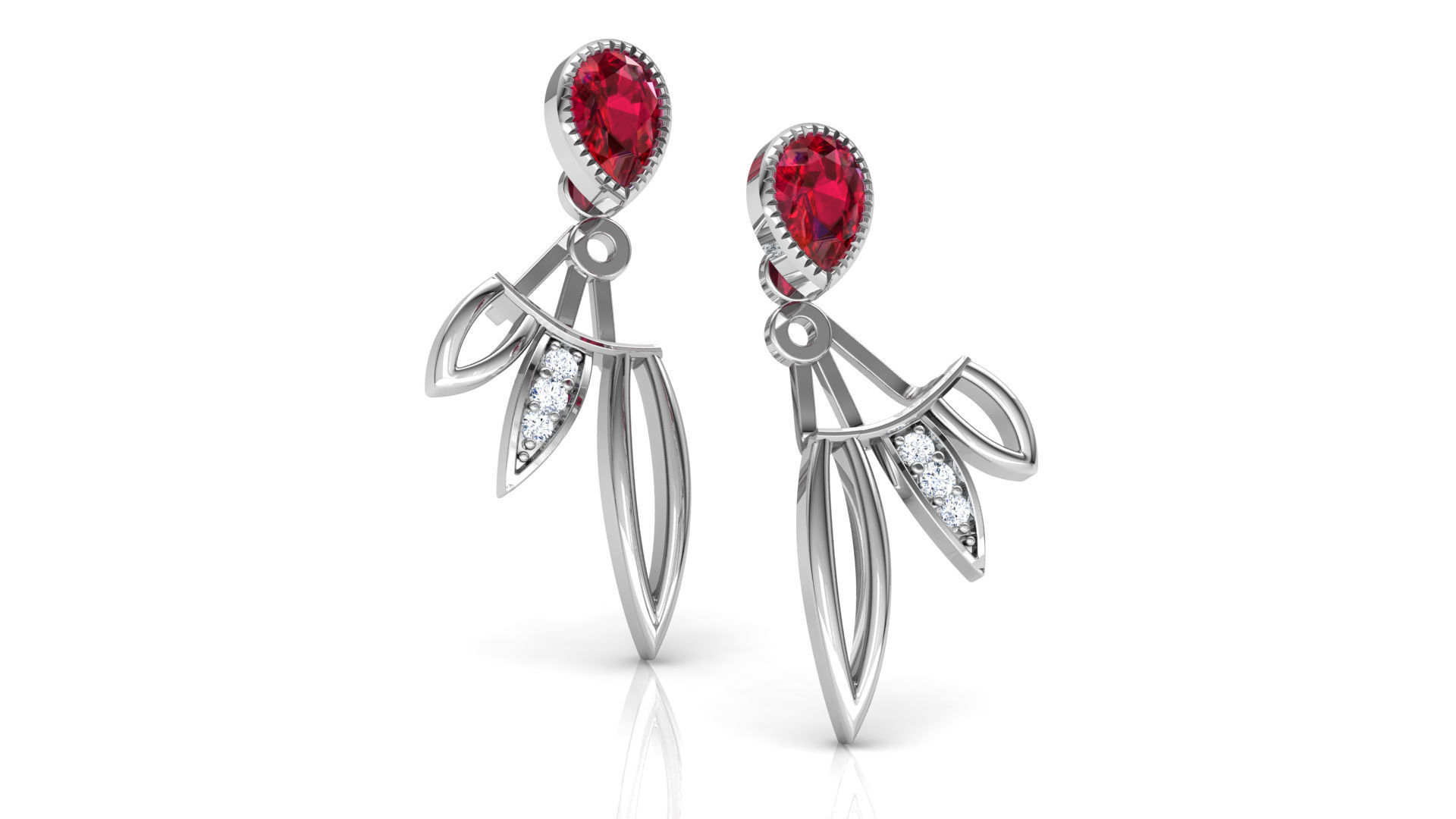 Petal and Pear Earring 3D print model_9