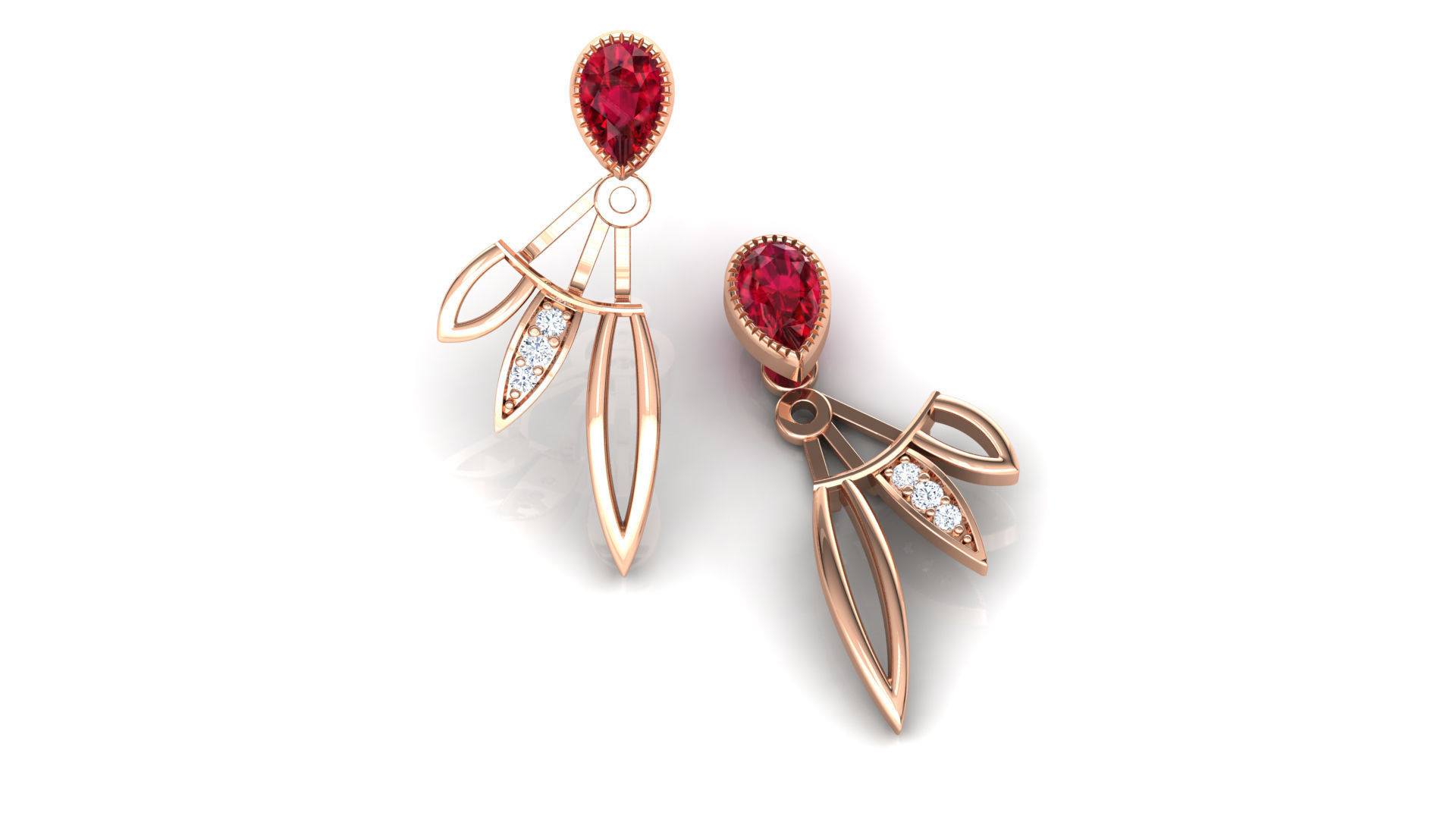 Petal and Pear Earring 3D print model_14