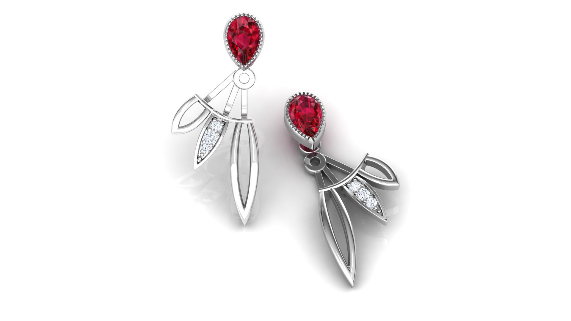 Petal and Pear Earring 3D print model_12