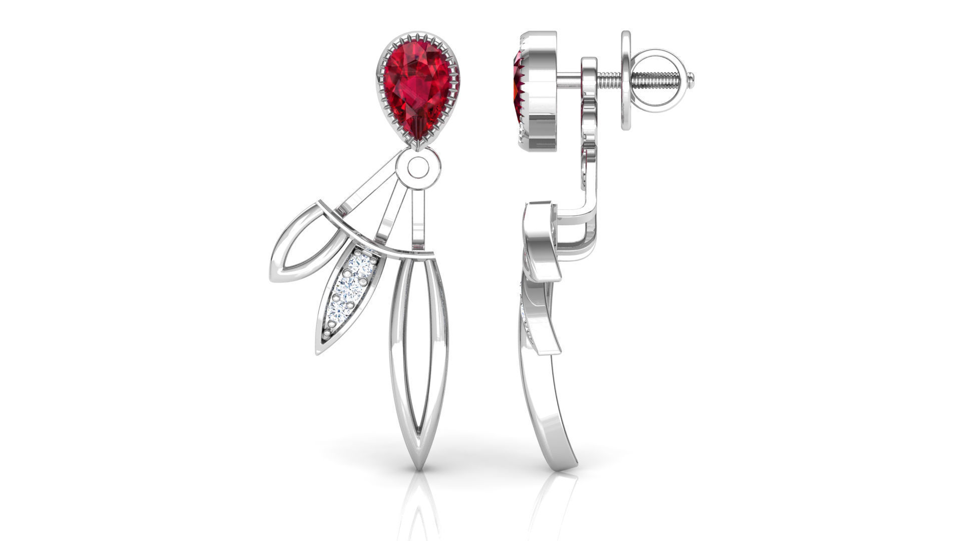 Petal and Pear Earring 3D print model_3