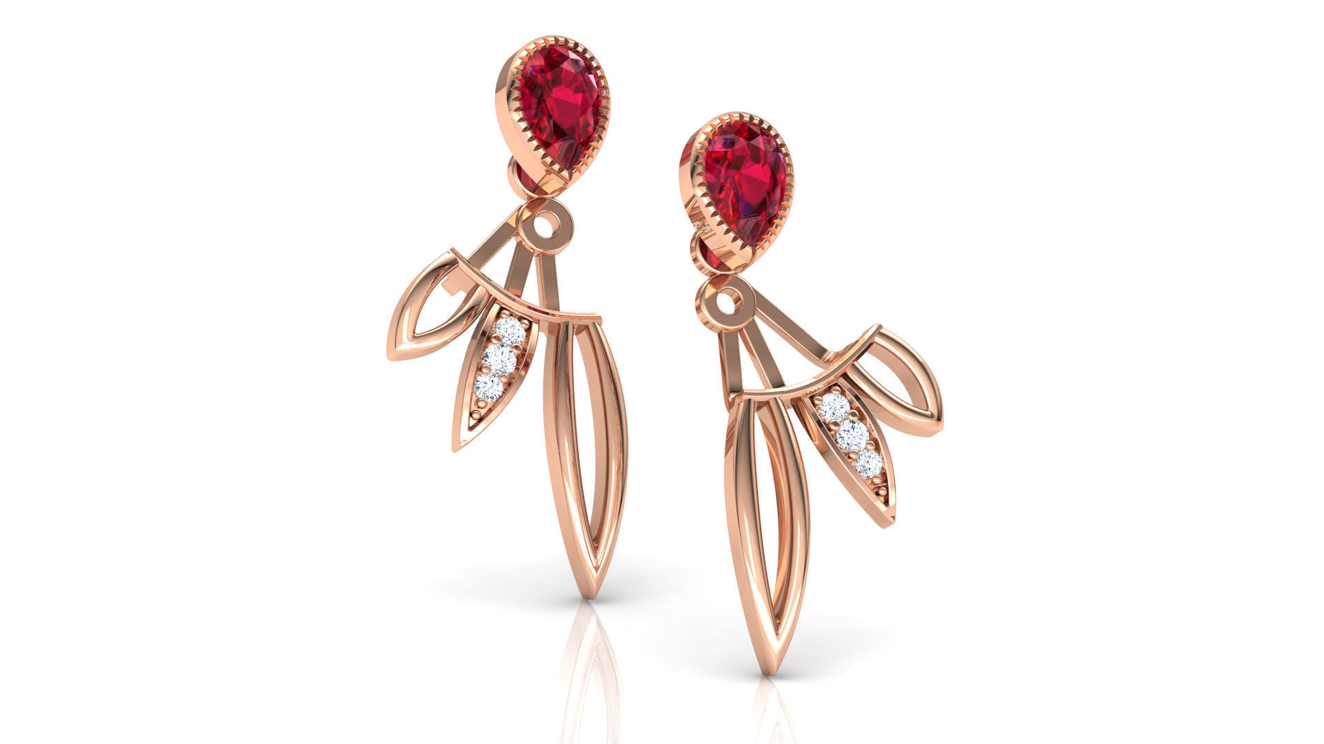 Petal and Pear Earring 3D print model_11