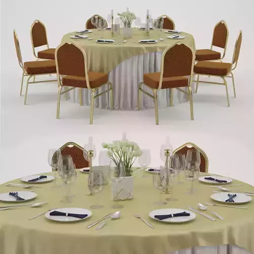 Banquet table 5 3D model
