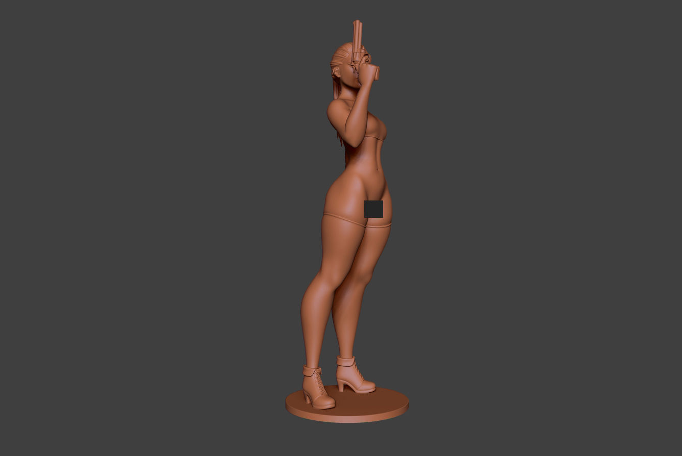 Woman Gun 2 3D print model_10