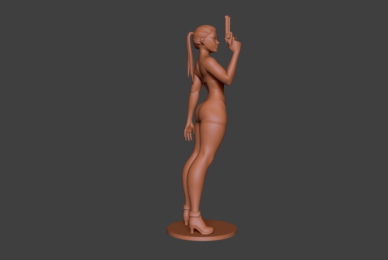 Woman Gun 2 3D print model_9