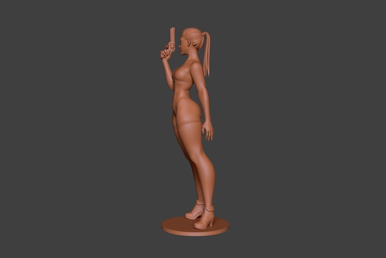 Woman Gun 2 3D print model_5