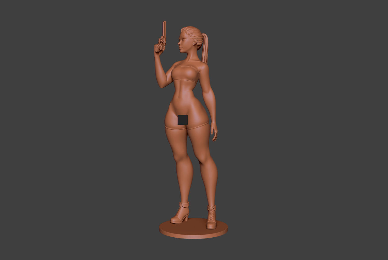 Woman Gun 2 3D print model_4