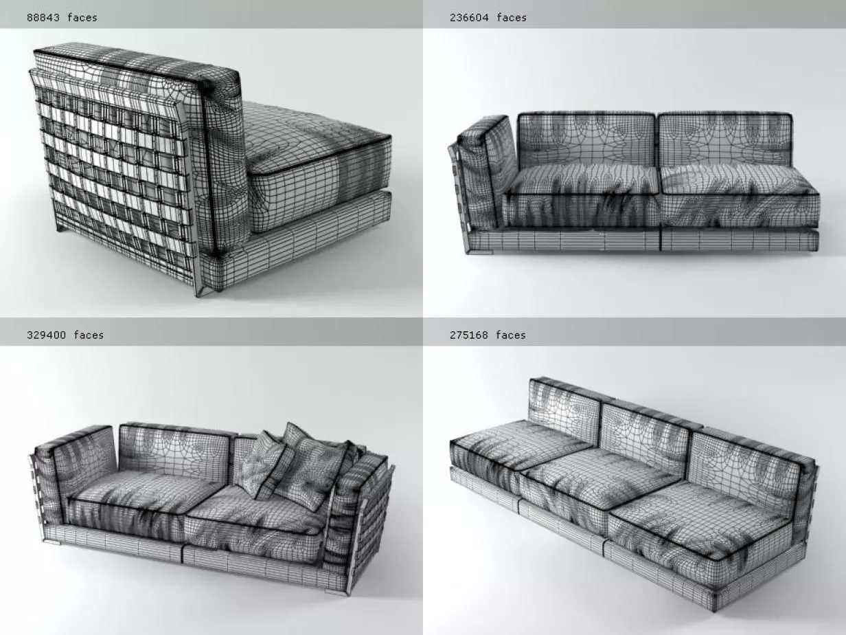 Cestone different sofas and chairs 3D model_7