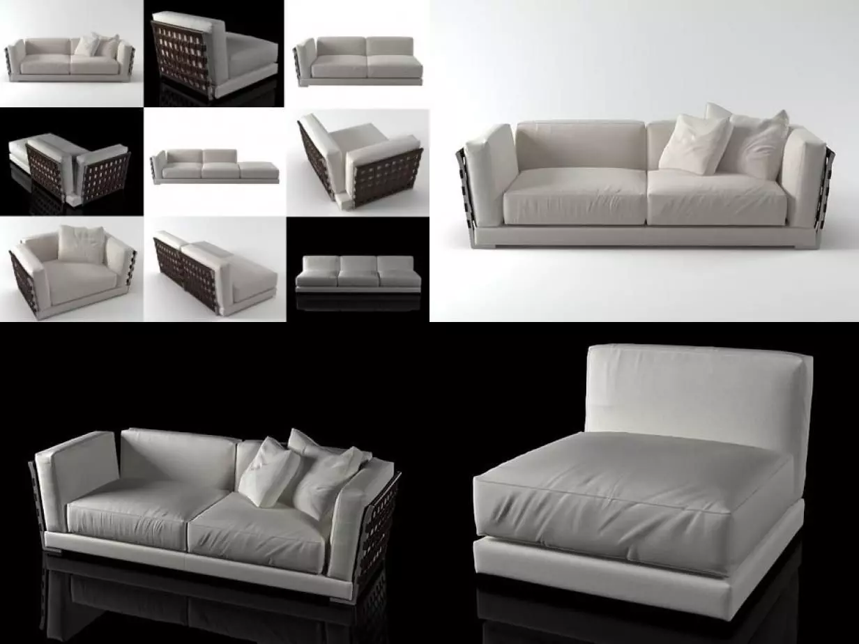 Cestone different sofas and chairs 3D model_0