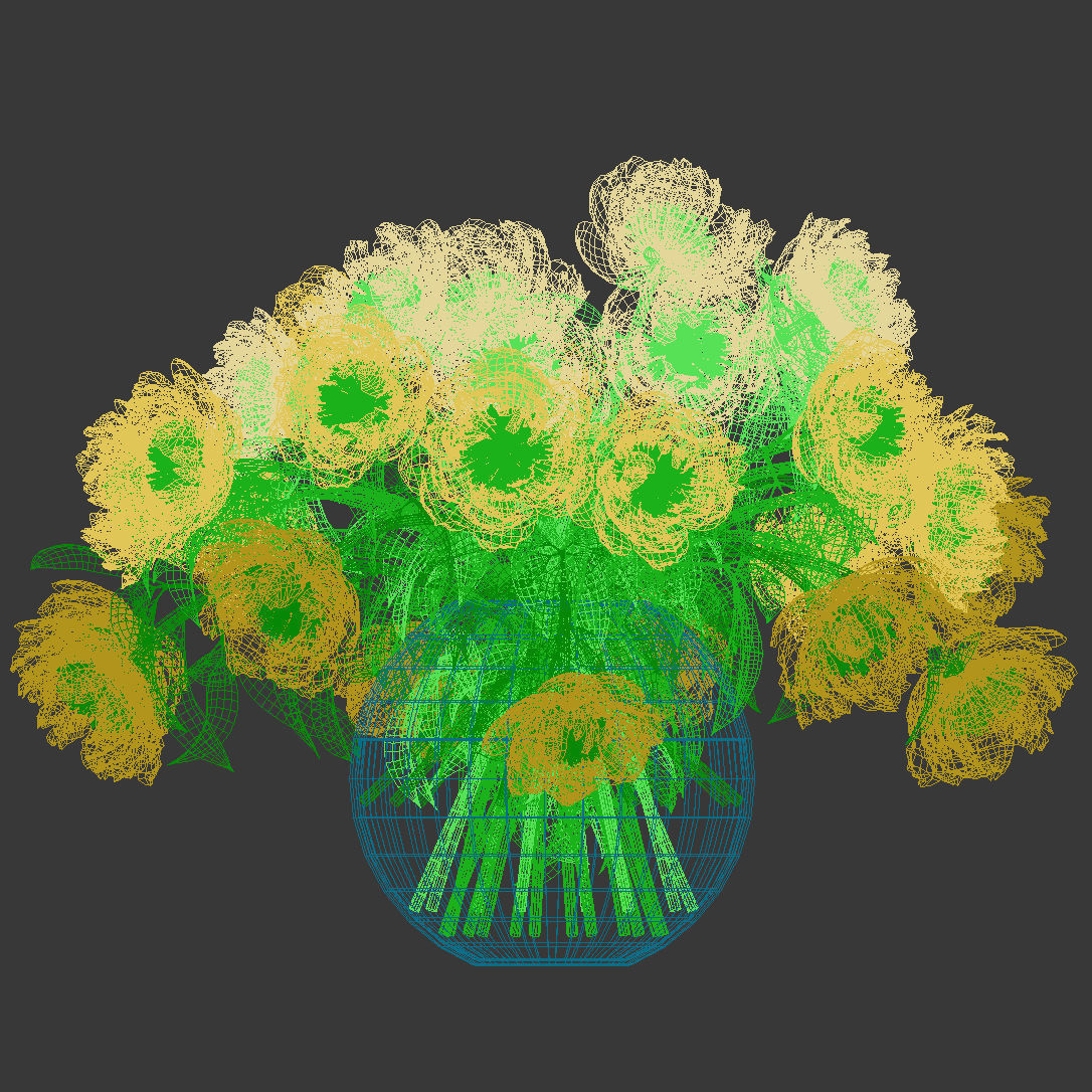 White peonies 3D model_13