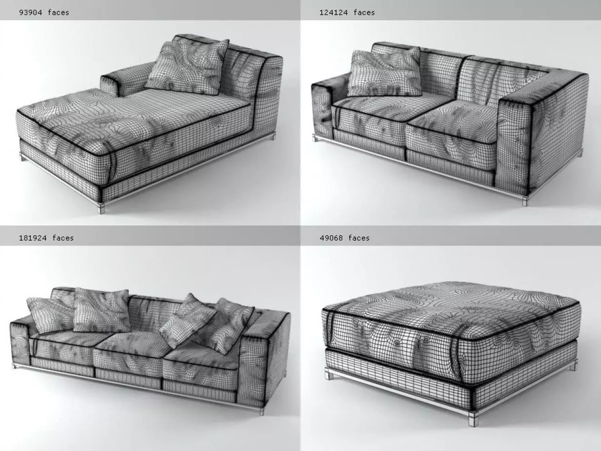 Freeman sofa system 3D model_8