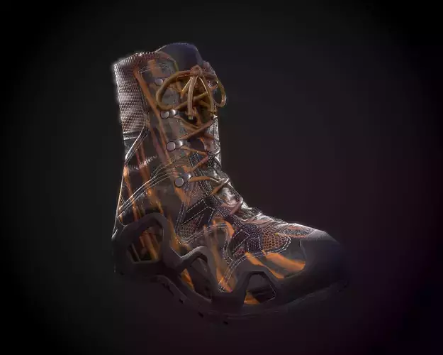 Military Boot Yellow Stripes Skin