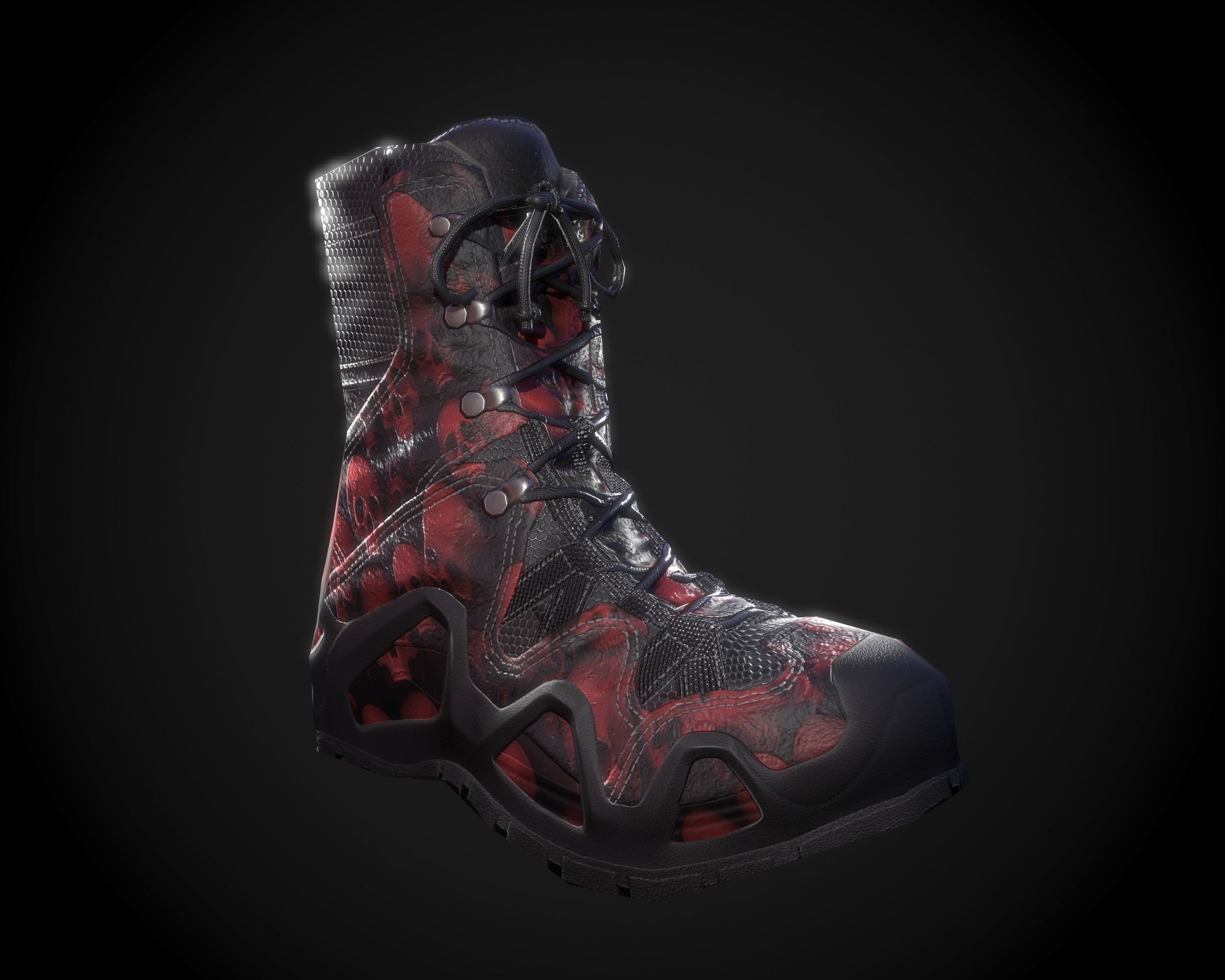 Military Boot Custom Skins Pack Low-poly 3D model_9