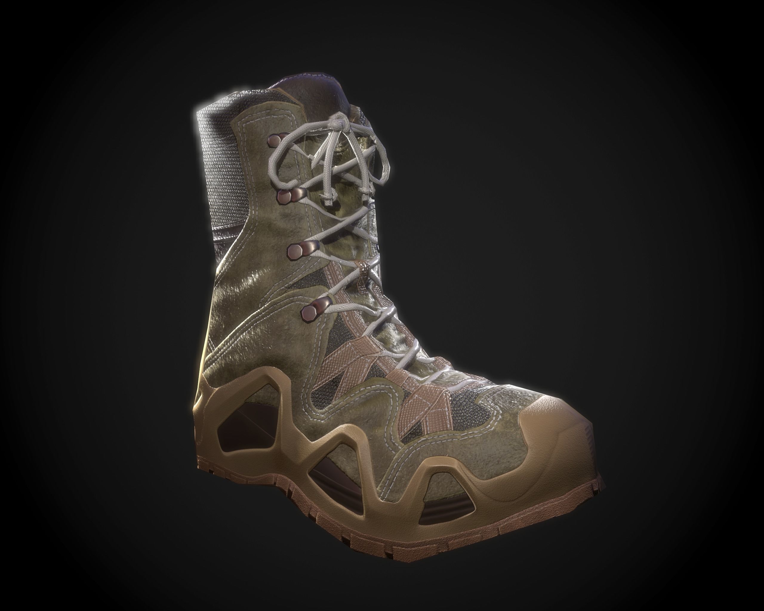 Military Boot Custom Skins Pack Low-poly 3D model_4