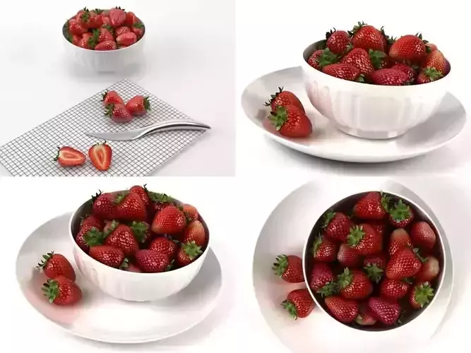 Strawberries on cutting board with knife and fork