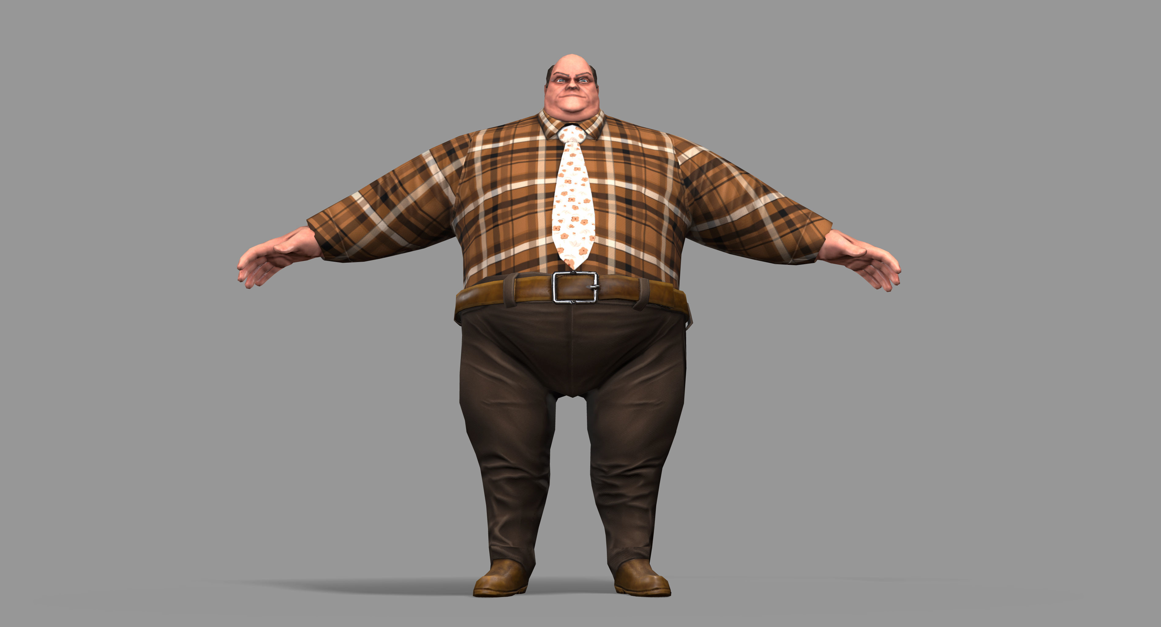 Fat Man Low-poly 3D model_18