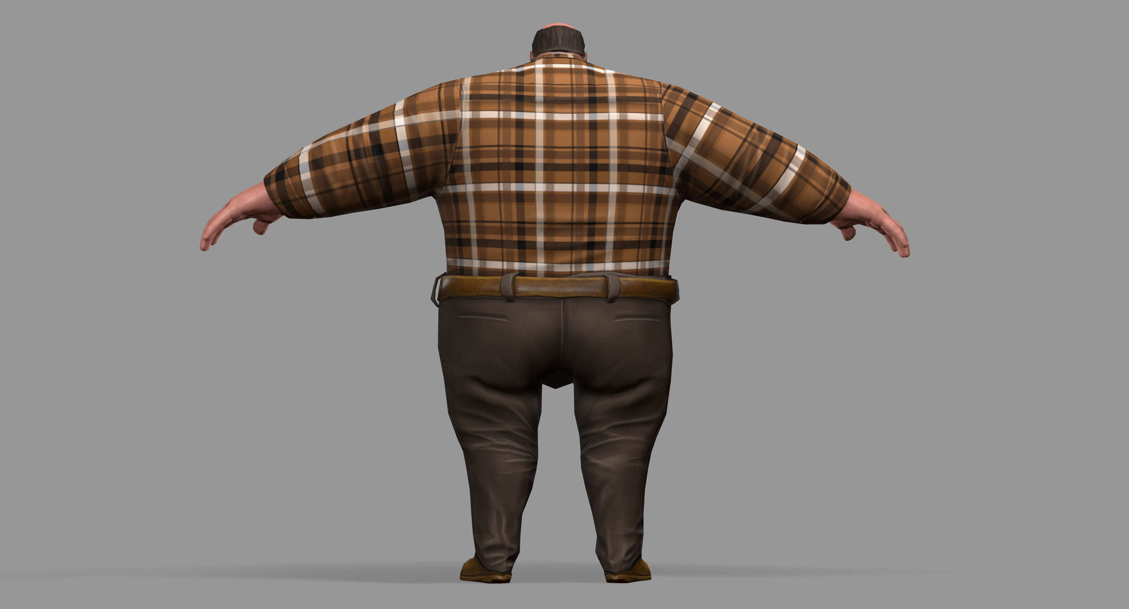 Fat Man Low-poly 3D model_21