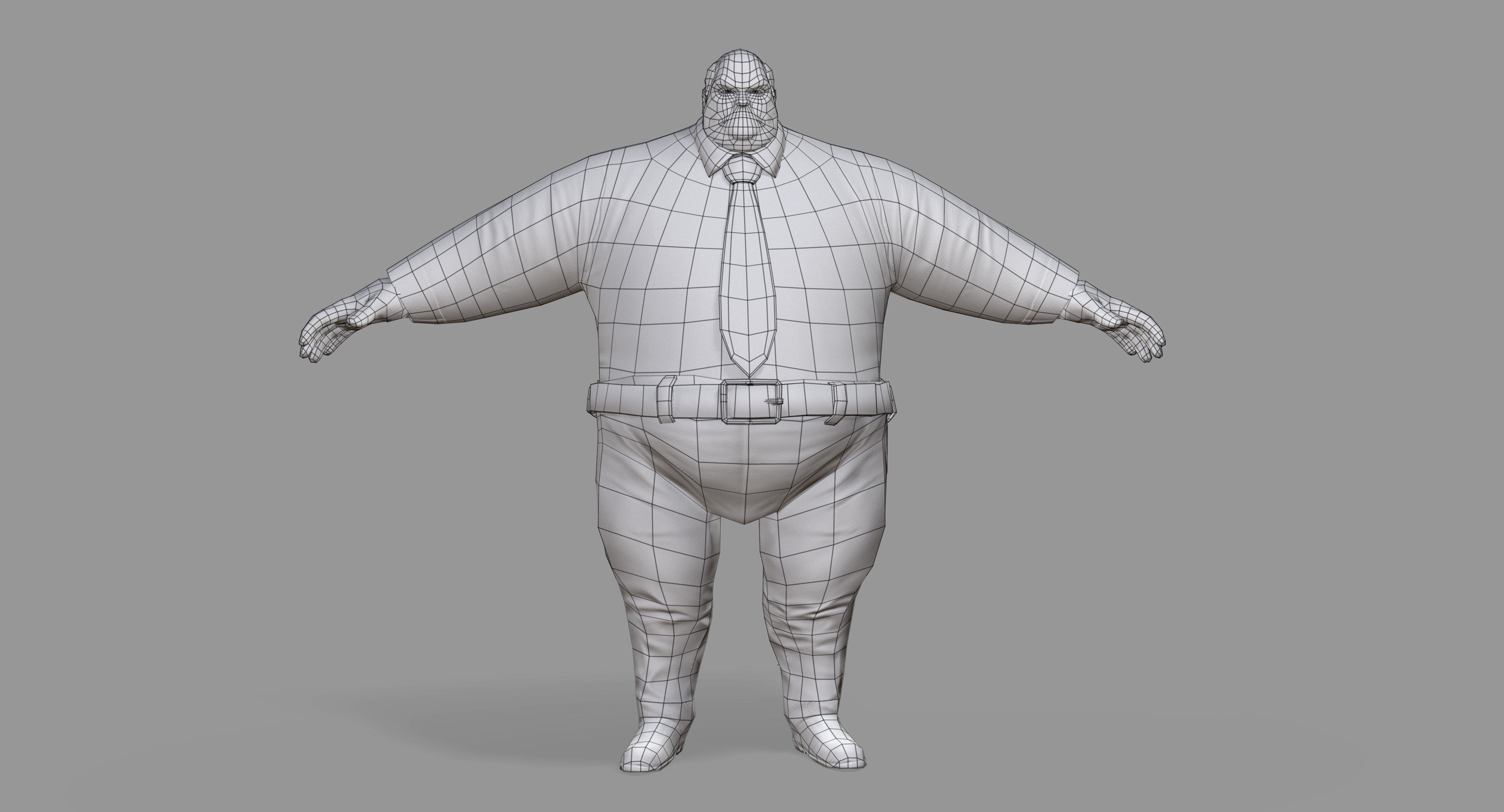 Fat Man Low-poly 3D model_25