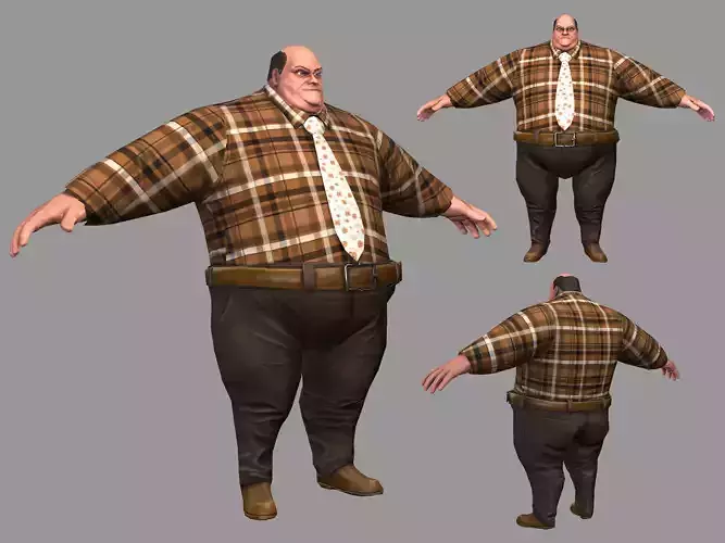 Fat Man Low-poly 3D model