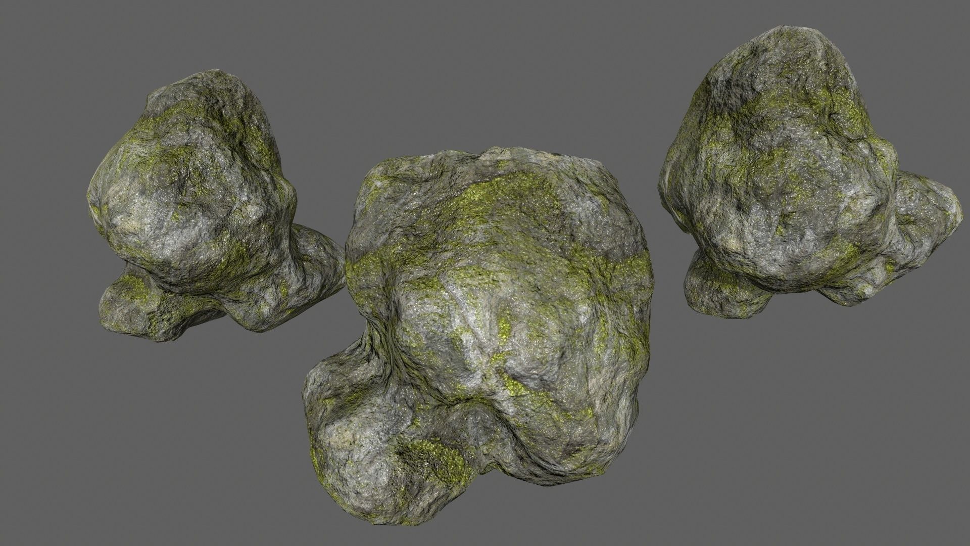 rocks set in shapes and sizes Low-poly 3D model_1