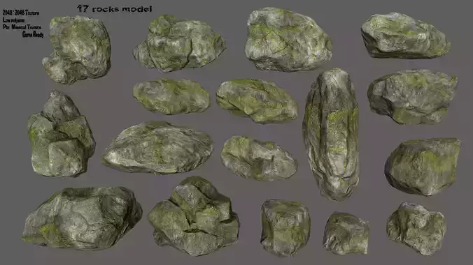 rocks set in shapes and sizes