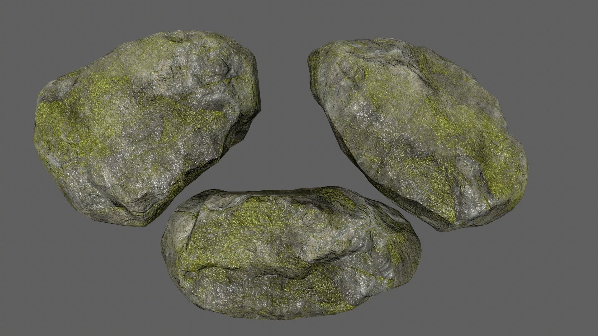 rocks set in shapes and sizes Low-poly 3D model_15