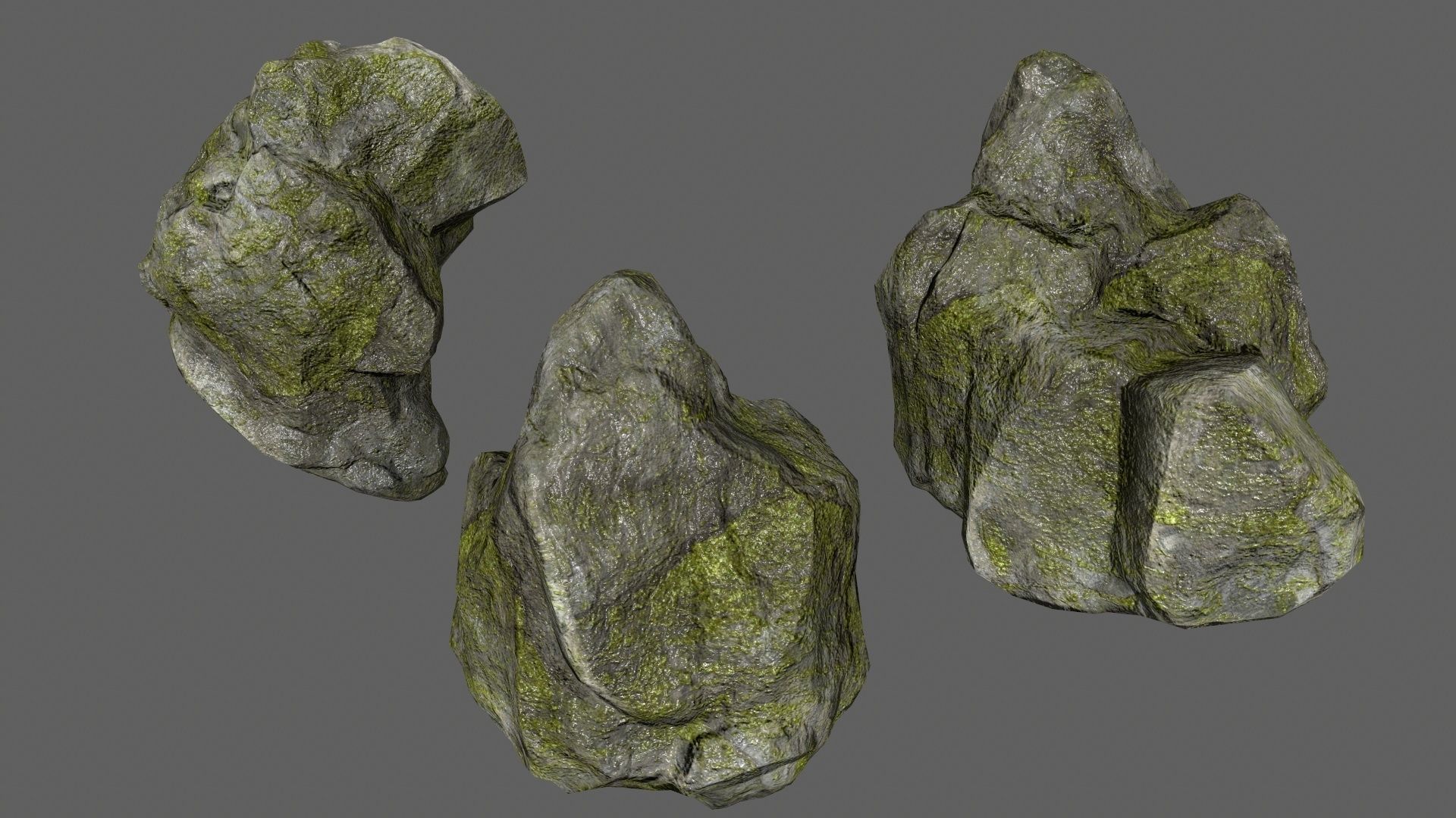 rocks set in shapes and sizes Low-poly 3D model_3