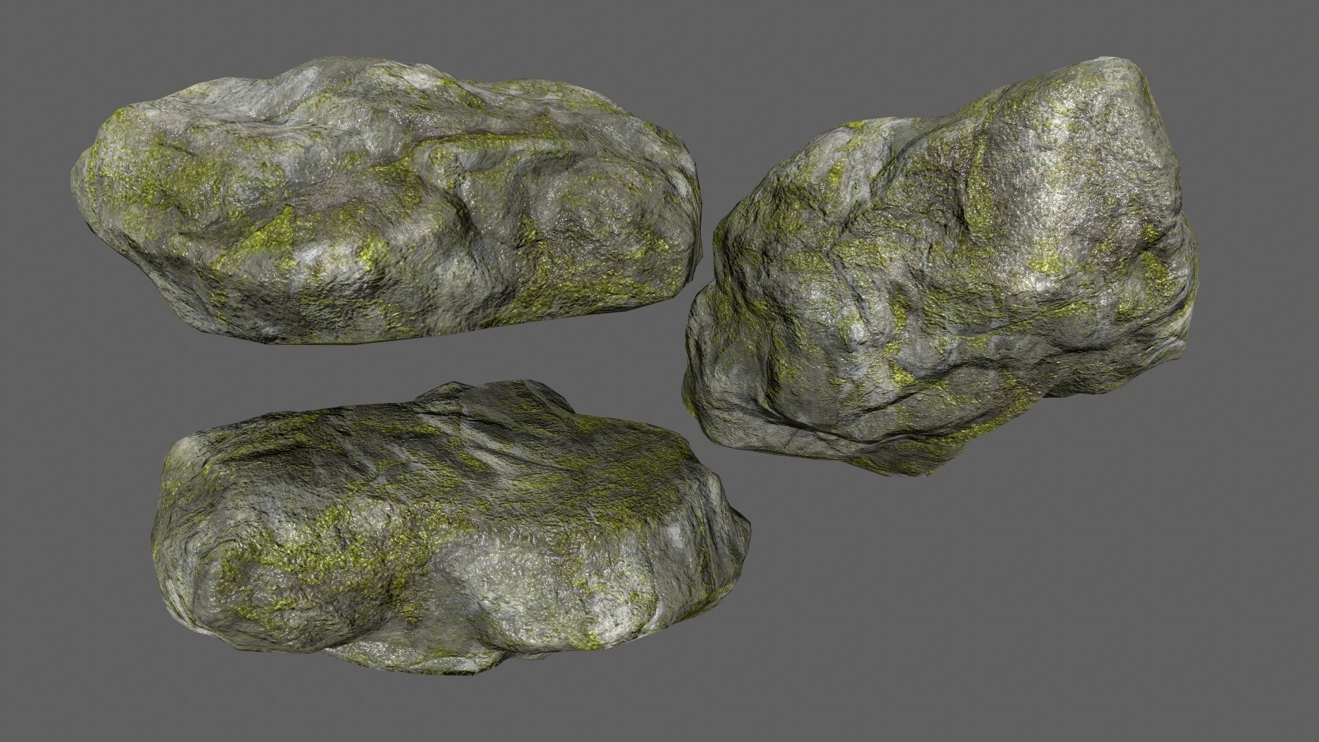 rocks set in shapes and sizes Low-poly 3D model_10