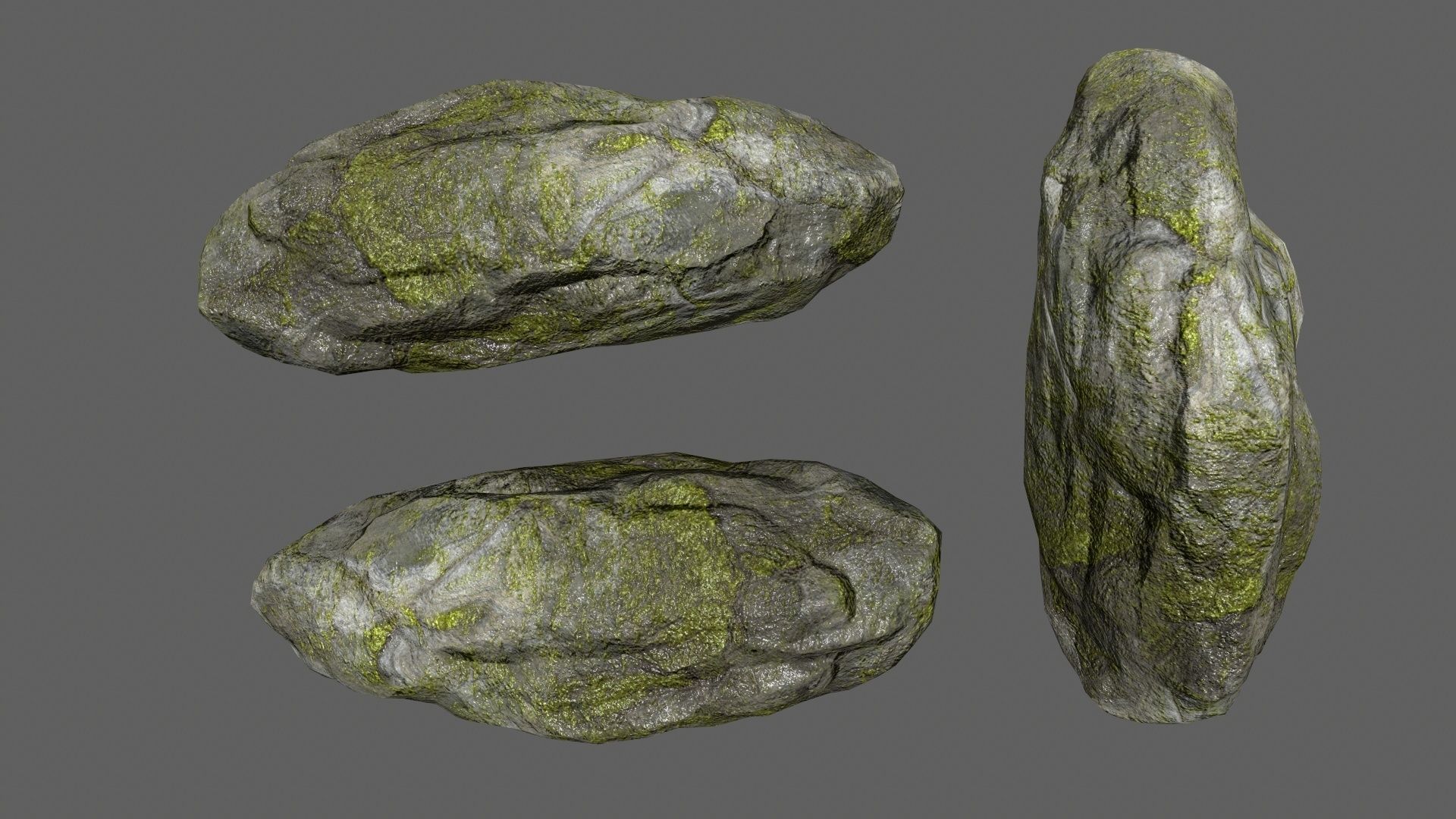 rocks set in shapes and sizes Low-poly 3D model_9