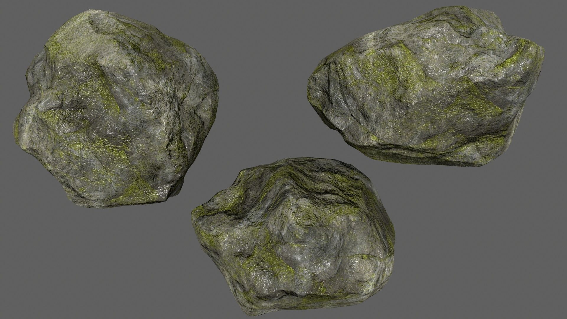 rocks set in shapes and sizes Low-poly 3D model_14
